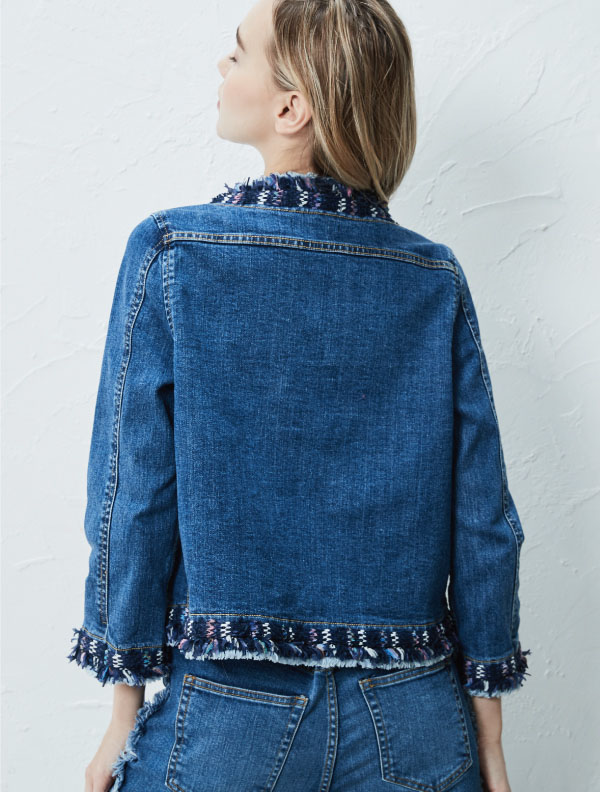 Jean jacket without best sale collar