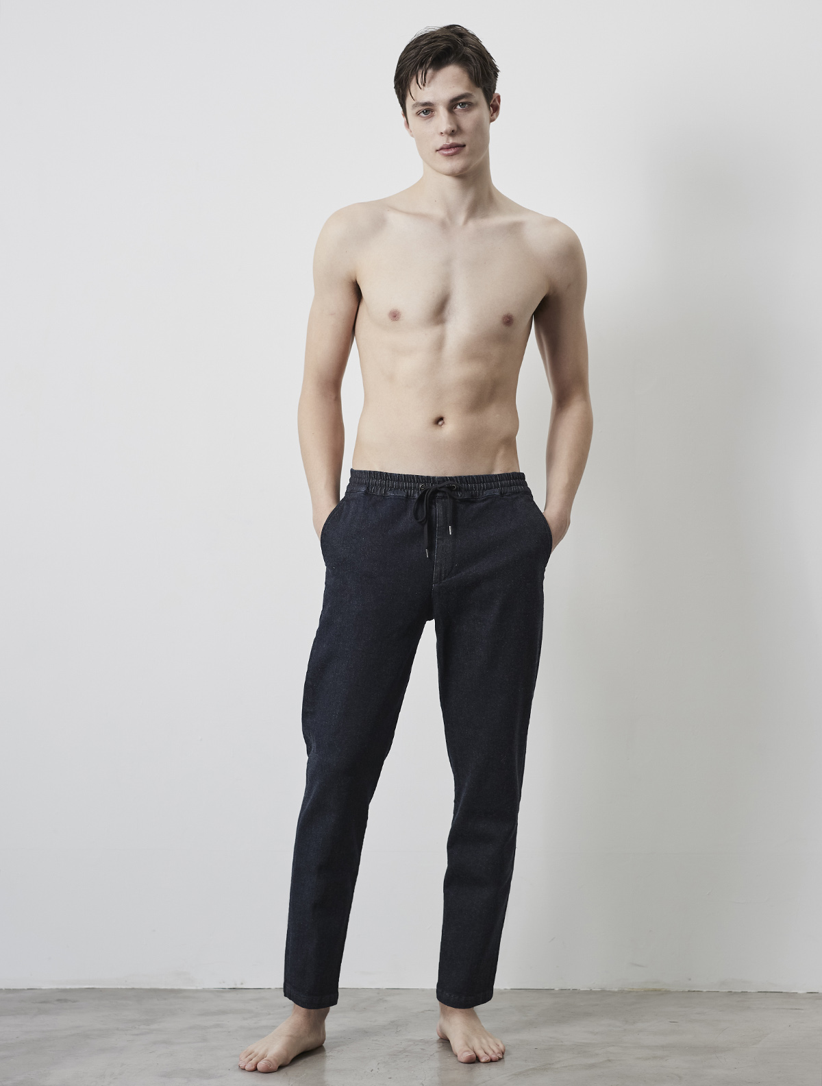 STRETCH DENIM EASY PANTS