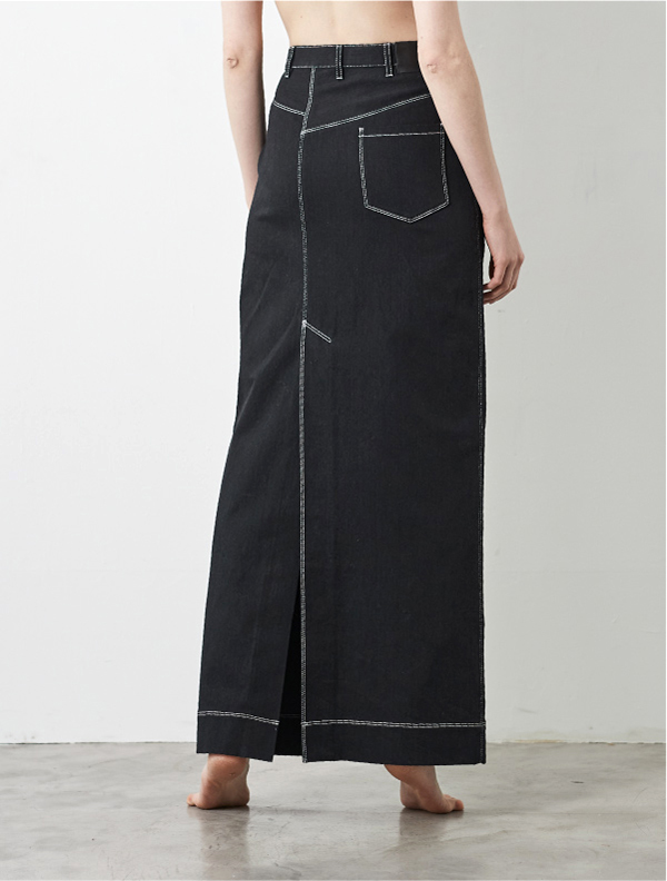 Black skirt white shop stitching