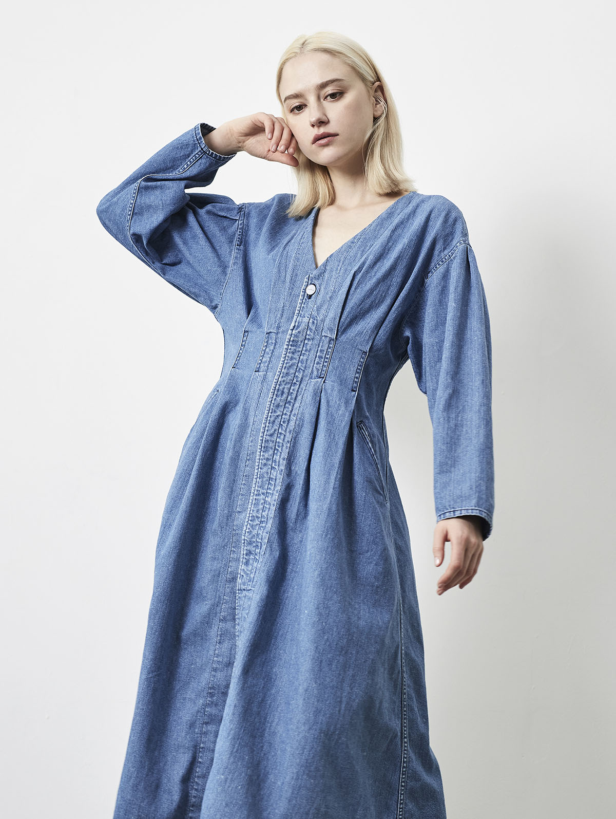 TUCK 2WAY DENIM DRESS